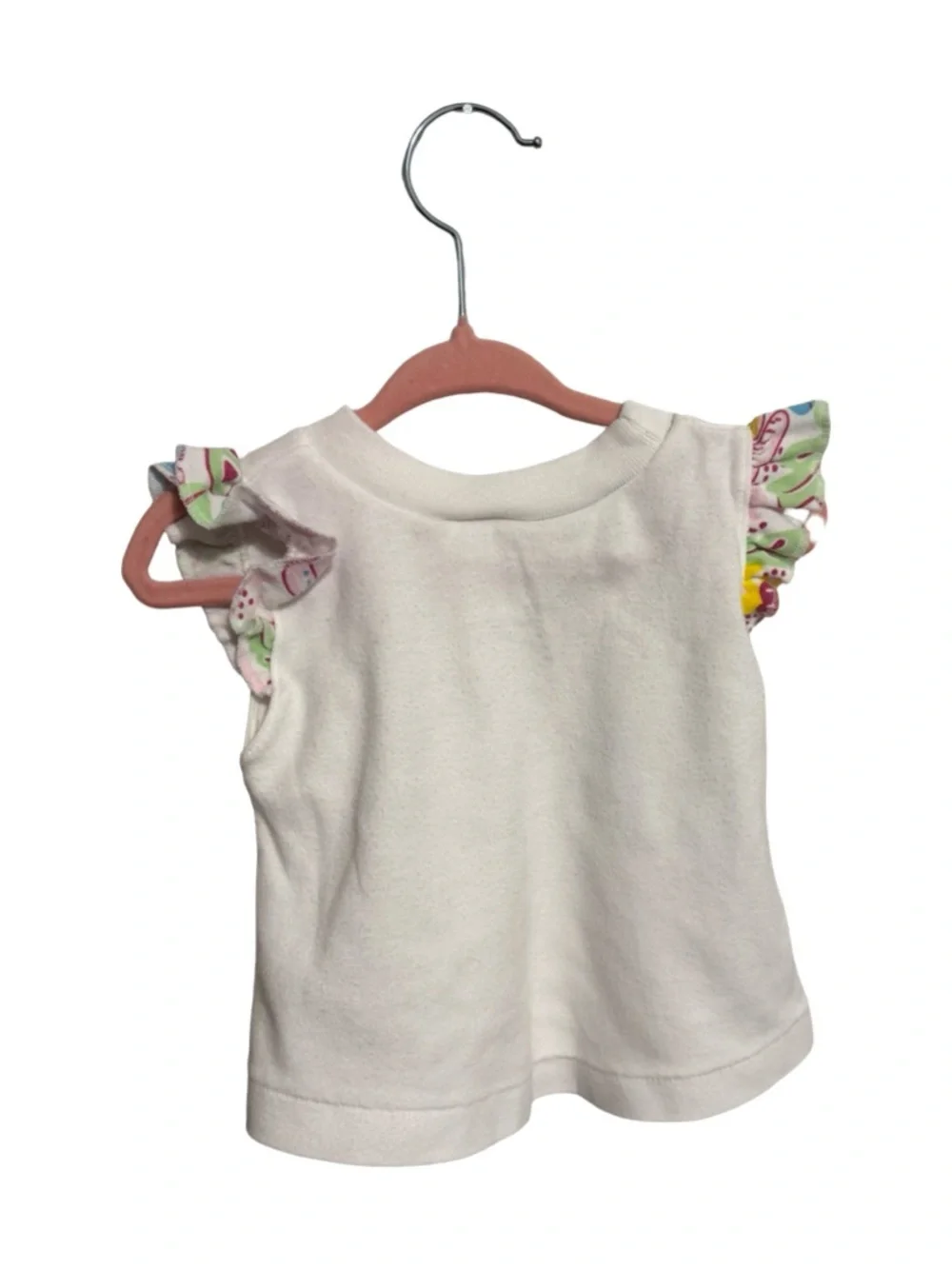 Vintage Toddler Time Bear Top Girls Estimated Size 12 Months Ruffle Sleeve